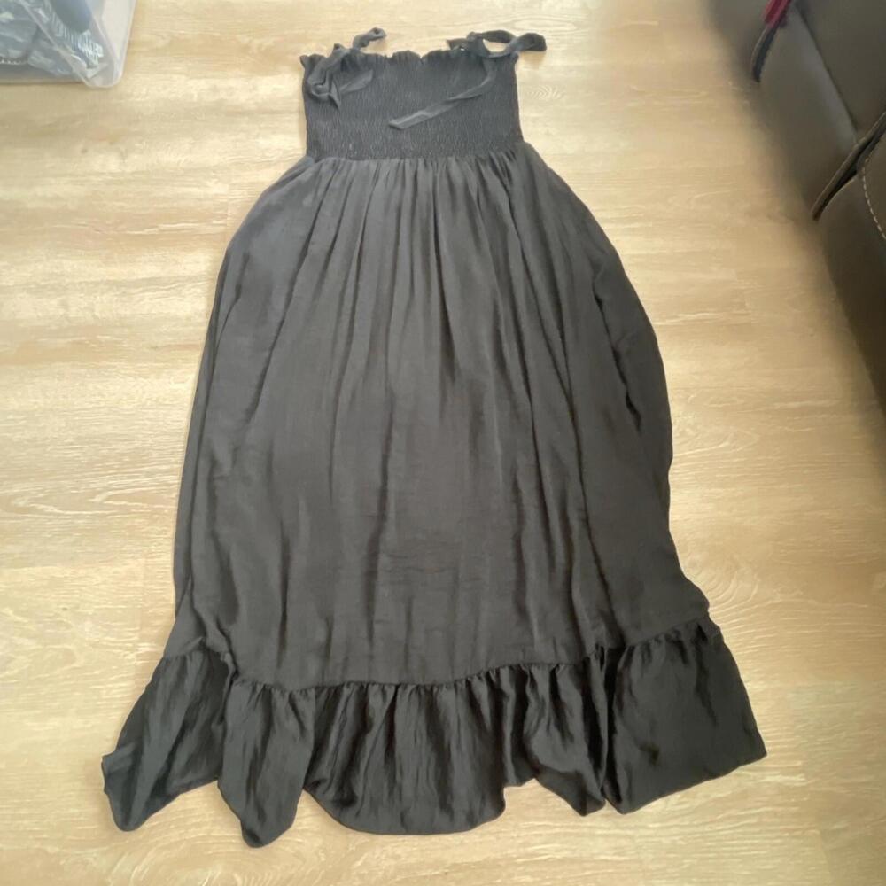 Summersalt The Silky‎ Luxe Maxi Dress Smocked Women’s Size XL Black H42